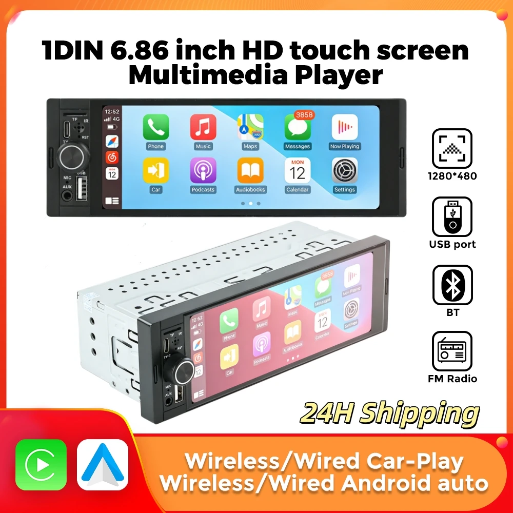 NaviFly 6.86" 1 Din MP5 Player Universal Car Radio Wireless Carplay Android Auto Multimedia Player 1Din FM Stereo USB Autoradio
NaviFly 6.86" 1 Din MP5 Player Universal Car Radio Wireless Carplay Android Auto Multimedia Player 1Din FM Stereo USB Autoradio