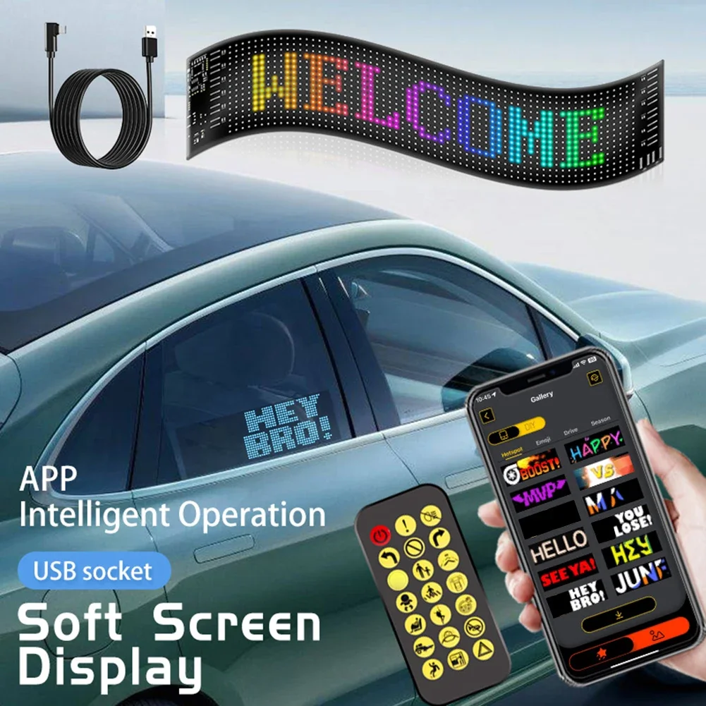 Car LED Matrix Pixel Panel Scrolling Bright Advertising LED Signs DIY RGB Lighting Graffiti Scrolling Text Board LED Car Sign
Car LED Matrix Pixel Panel Scrolling Bright Advertising LED Signs DIY RGB Lighting Graffiti Scrolling Text Board LED Car Sign