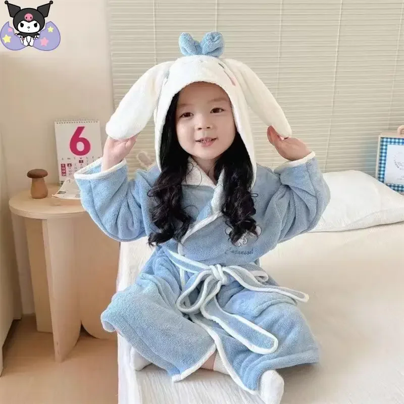 Anime Children Bathrobe Kuromi Cartoon Thickened Absorbent Coat Kawaii Hooded Quick Dry Soft Bath Towel Dry Hair Hat
Anime Children Bathrobe Kuromi Cartoon Thickened Absorbent Coat Kawaii Hooded Quick Dry Soft Bath Towel Dry Hair Hat