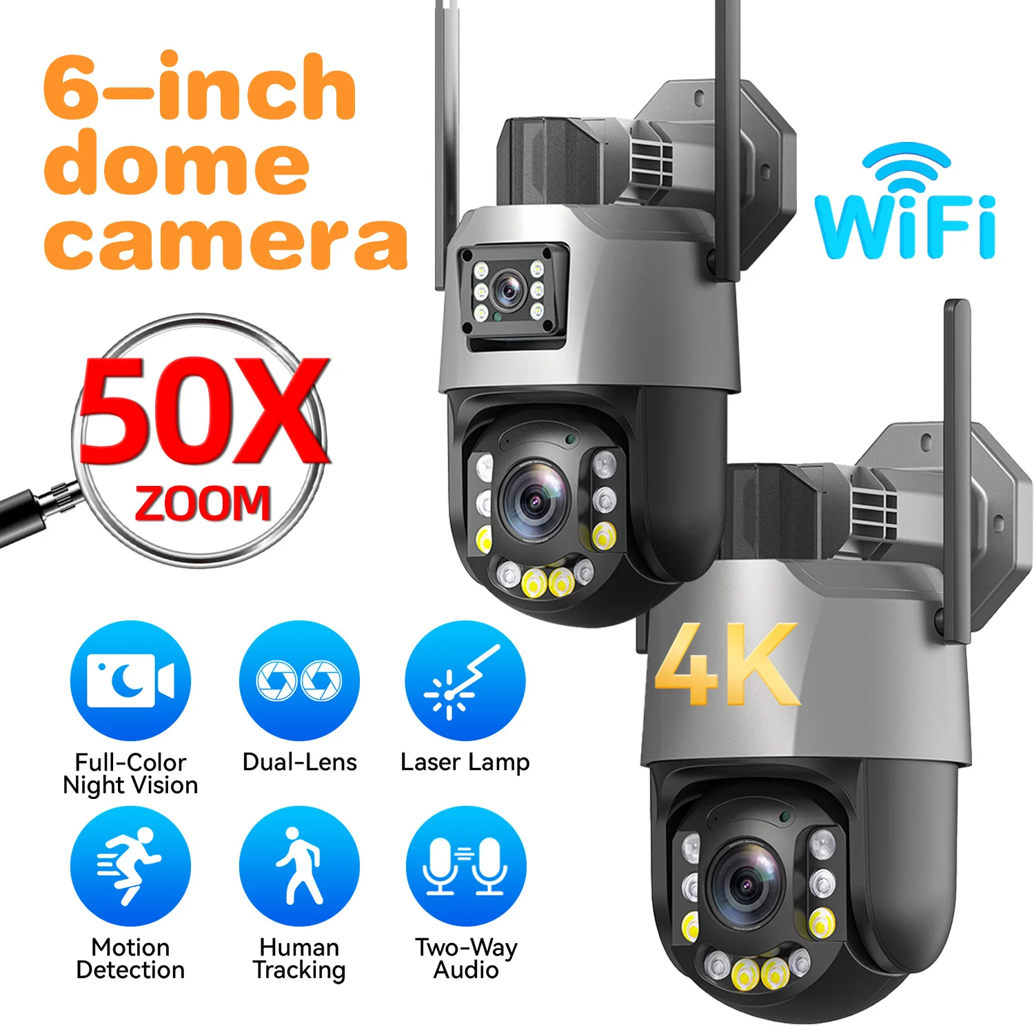 WiFi Camera PTZ Dual Screens Auto Tracking Night Vision 20X CCTV Surveillance Camera Outdoor 8MP Security IP Camera ONVIF
WiFi Camera PTZ Dual Screens Auto Tracking Night Vision 20X CCTV Surveillance Camera Outdoor 8MP Security IP Camera ONVIF