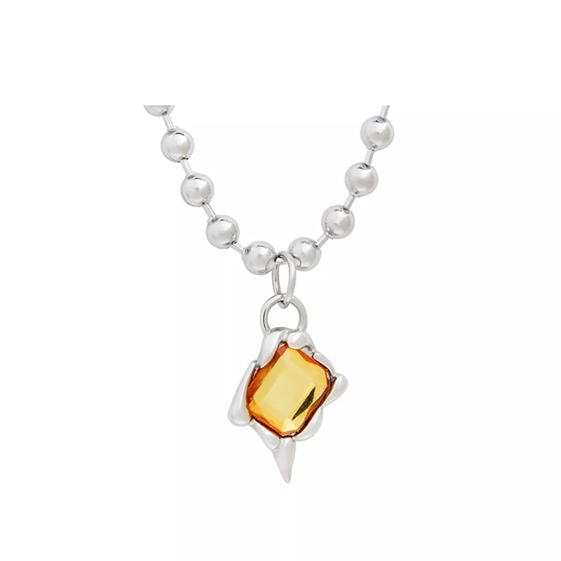 Summer Liquid Sugar Zircon Pendant Round Bead Chain Necklace Men's/Women's Layered Titanium Steel High-Quality Trendy jewelry
Summer Liquid Sugar Zircon Pendant Round Bead Chain Necklace Men's/Women's Layered Titanium Steel High-Quality Trendy jewelry