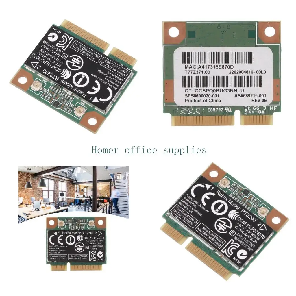 K43B 802.11b/g/n RT3290 BT-совместимая беспроводная полуминиая карта PCI-E для CQ58
K43B 802.11b/g/n RT3290 BT-совместимая беспроводная полуминиая карта PCI-E для CQ58