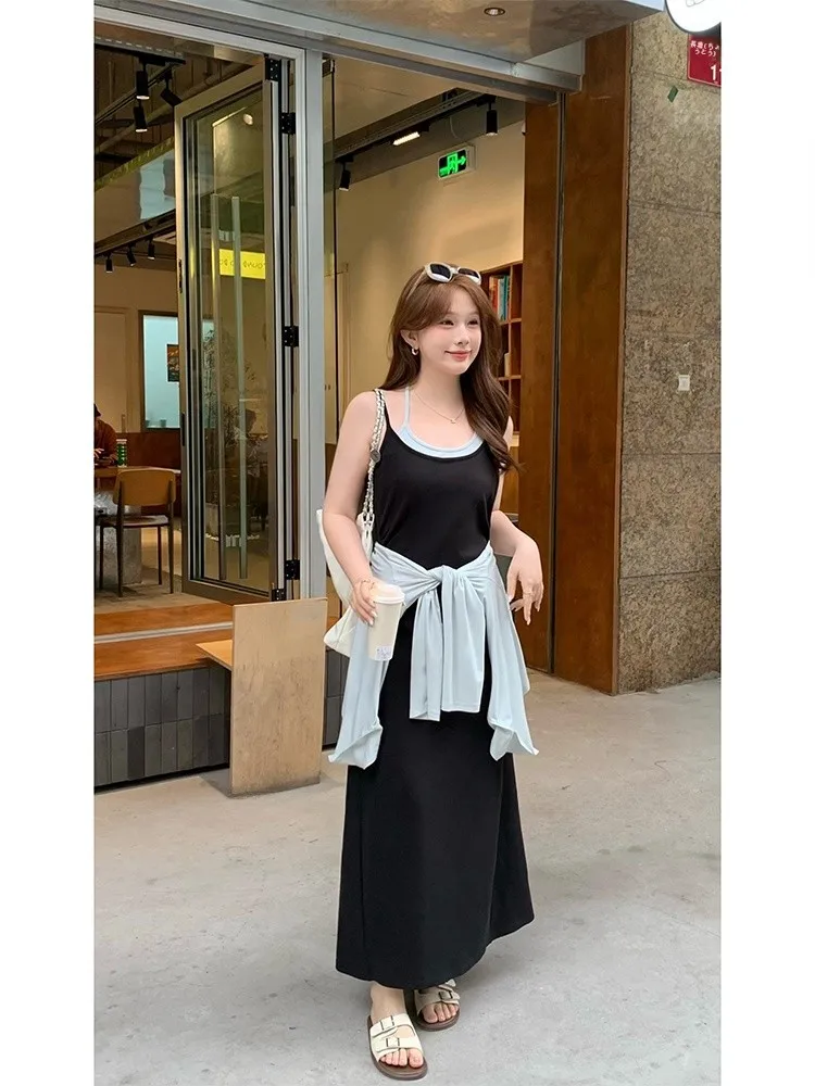 plus Size Bla Strapl Dr Slimming High Waist A-Line Skirt Cotton Polyester Blend Comfortable Spring Summer Gown
plus Size Bla Strapl Dr Slimming High Waist A-Line Skirt Cotton Polyester Blend Comfortable Spring Summer Gown