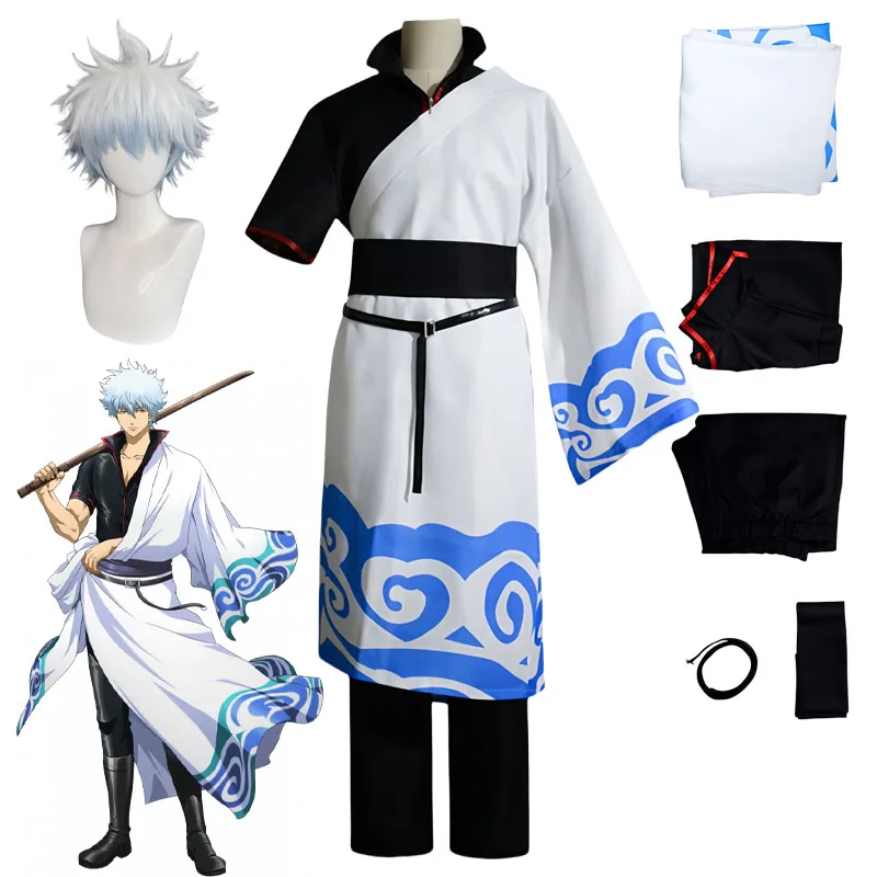 Anime Sakata Gintoki Cosplay Costumes Wig GINTAMA Cosplay Sakata Gintoki Kimono Top Pants Halloween Carnival Clothing for Men
Anime Sakata Gintoki Cosplay Costumes Wig GINTAMA Cosplay Sakata Gintoki Kimono Top Pants Halloween Carnival Clothing for Men