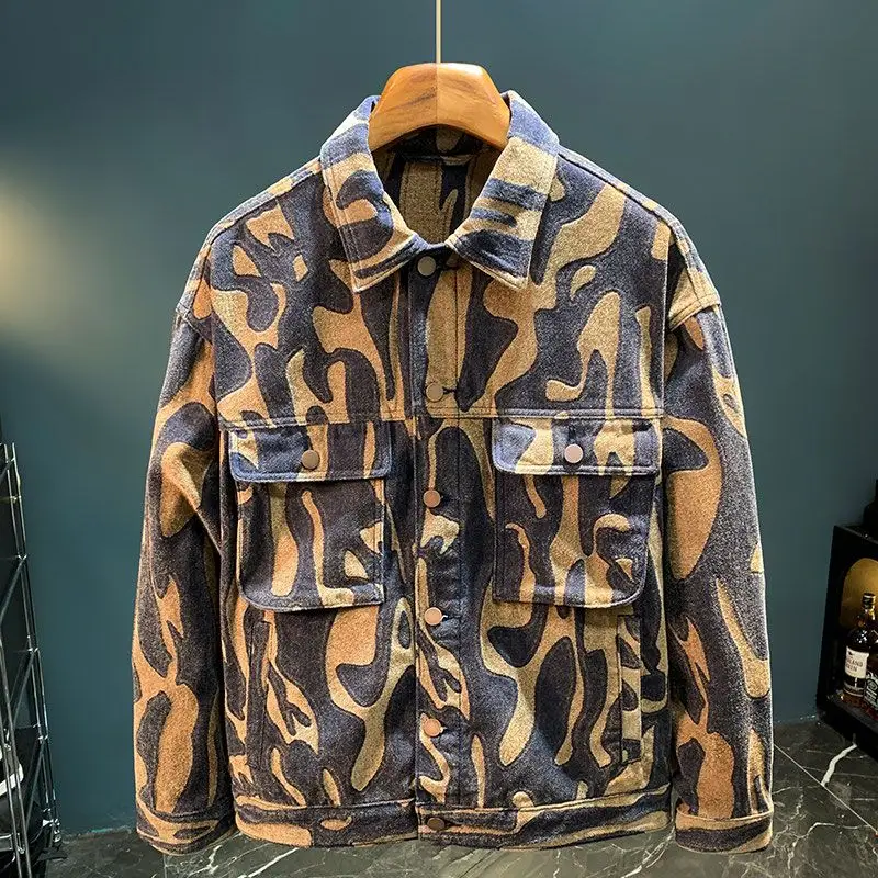 High-End Men's Loose Fit Denim Jacket Retro Trendy Large Size Leopard Print Outerwear Youthful Style Spring Season Casual Wear
High-End Men's Loose Fit Denim Jacket Retro Trendy Large Size Leopard Print Outerwear Youthful Style Spring Season Casual Wear