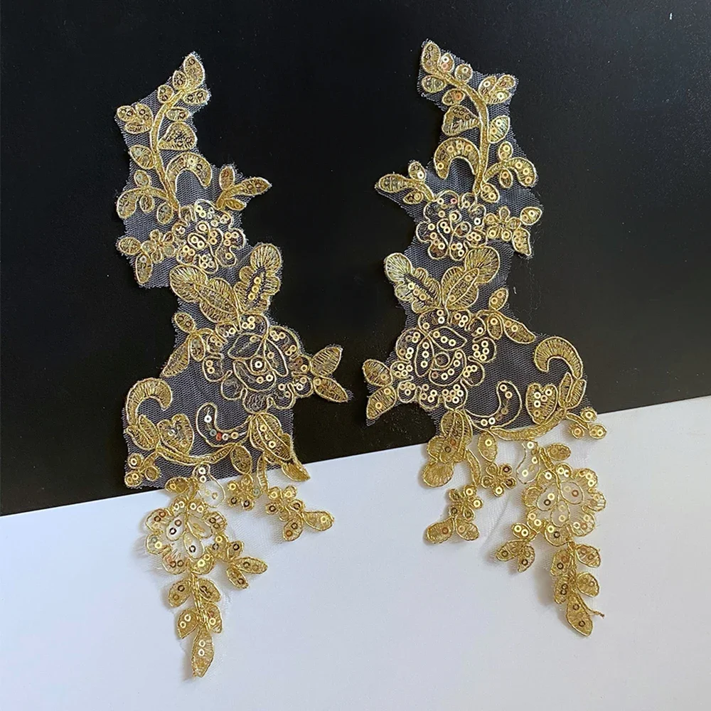 2Pair/4pcs Exquisite Gold Silver Lace Mesh Embroidery Appliques Flowers Wedding Dress Home Textile DIY Handmade Accessories
2Pair/4pcs Exquisite Gold Silver Lace Mesh Embroidery Appliques Flowers Wedding Dress Home Textile DIY Handmade Accessories