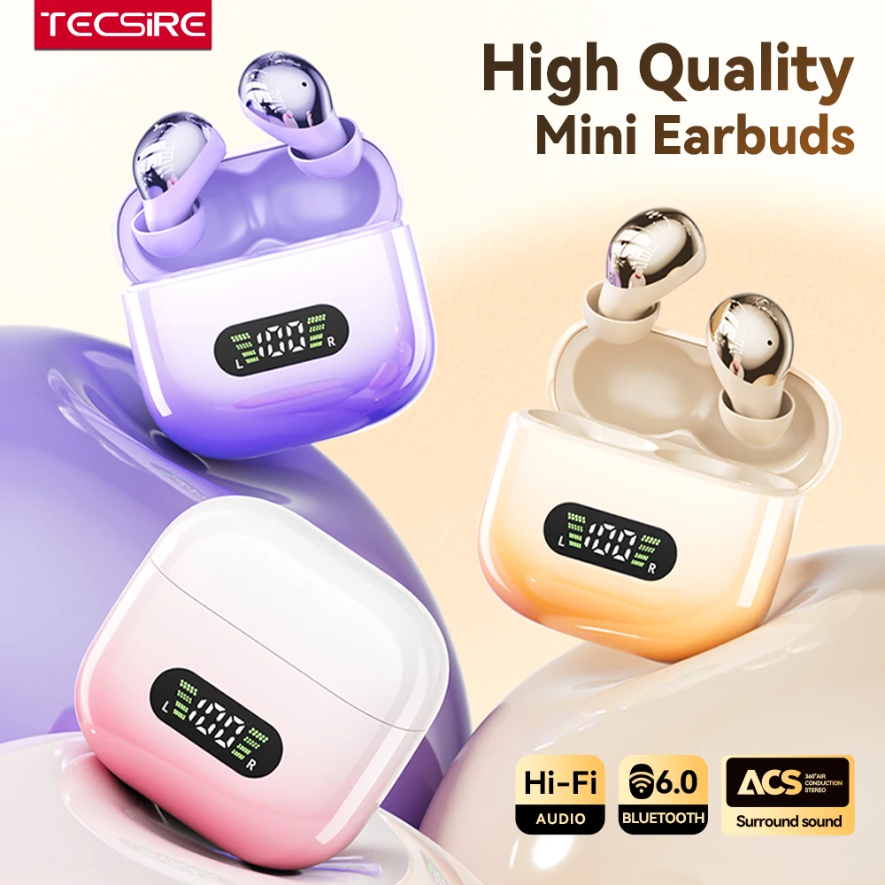 TECSIRE Mini Bluetooth Earphones Wireless Earbuds TWS HiFi Stereo Bass Headset Anti Wind Noise for Sleep Sports Daily Commute
TECSIRE Mini Bluetooth Earphones Wireless Earbuds TWS HiFi Stereo Bass Headset Anti Wind Noise for Sleep Sports Daily Commute