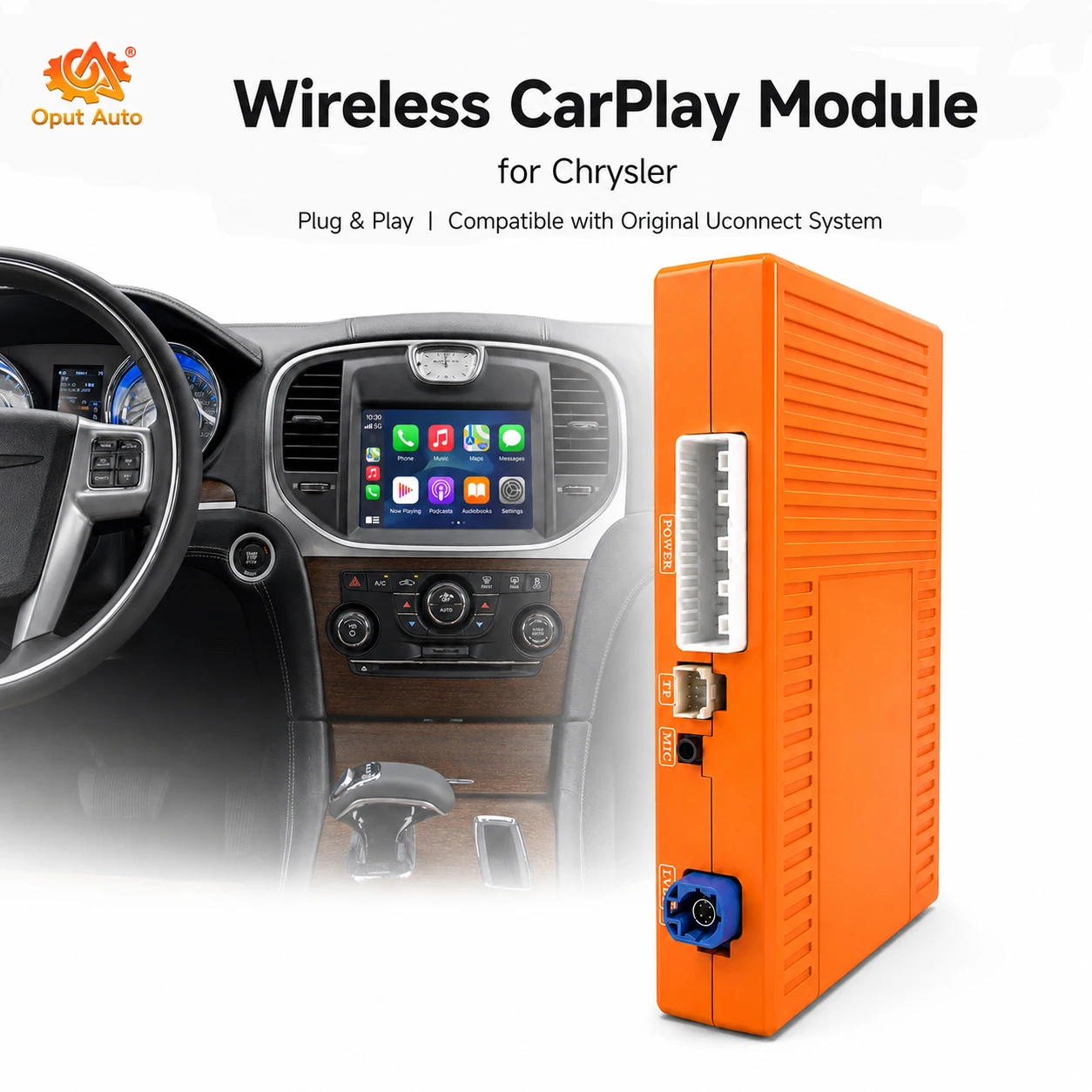 Wireless CarPlay Android Auto Decoder Box For Chrysler 300 2011-2016 OEM Screen Retrofit Kit Retain Factory Control Plug Play
Wireless CarPlay Android Auto Decoder Box For Chrysler 300 2011-2016 OEM Screen Retrofit Kit Retain Factory Control Plug Play