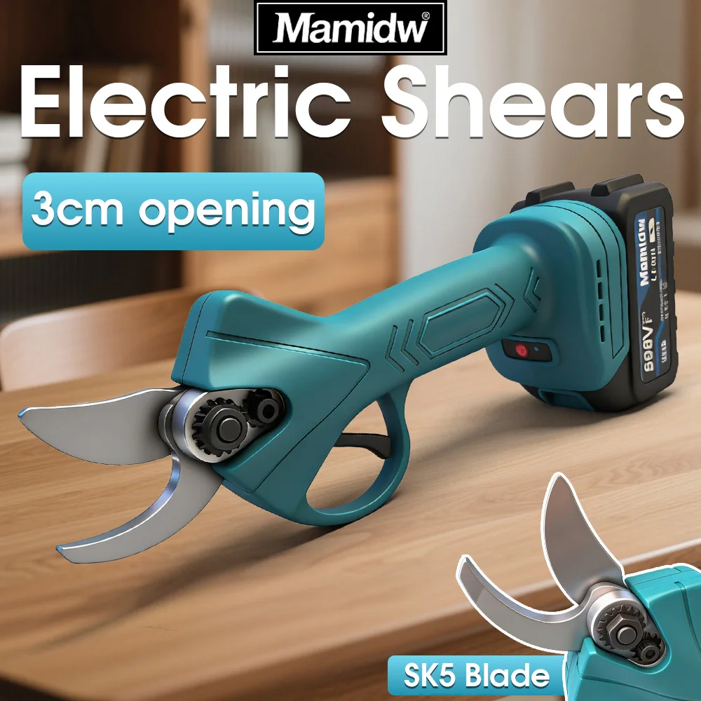 Mamidw 3cm opening electric scissors, for outdoor pruning of fruit tree high branches, For Makita 18v Battery PIN
Mamidw 3cm opening electric scissors, for outdoor pruning of fruit tree high branches, For Makita 18v Battery PIN