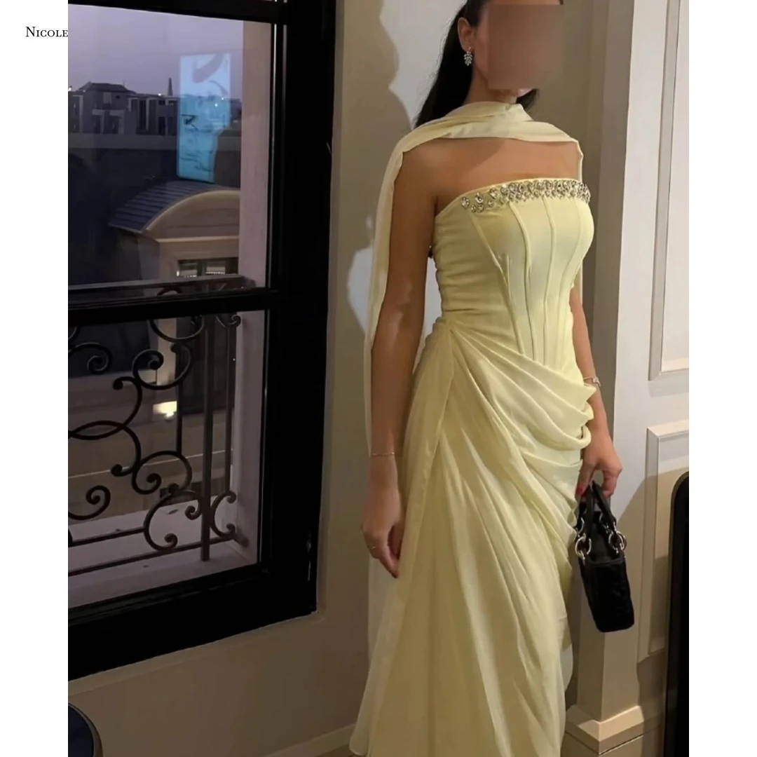Nicole Women's Elegant Dresses for Special Occasions Line A Evening Dresses Wedding Party Dress Custom Made Robes De Cocktail
Nicole Women's Elegant Dresses for Special Occasions Line A Evening Dresses Wedding Party Dress Custom Made Robes De Cocktail