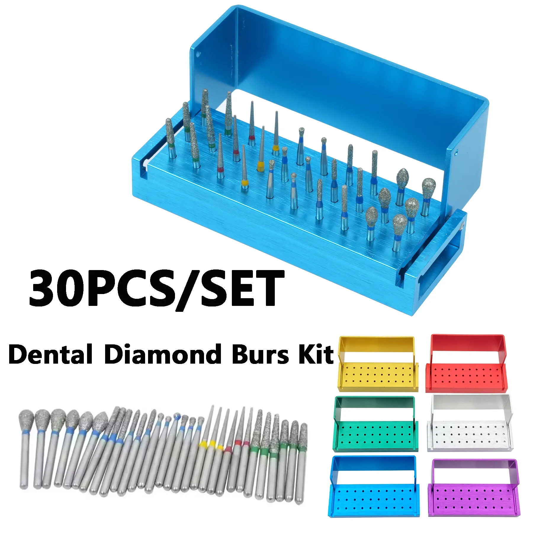 30pcs/set WELLCK FG Dental Diamond Bur with Aluminium Disinfection Autoclave Holder Drill High Speed Polishing Dentist Use Only
30pcs/set WELLCK FG Dental Diamond Bur with Aluminium Disinfection Autoclave Holder Drill High Speed Polishing Dentist Use Only