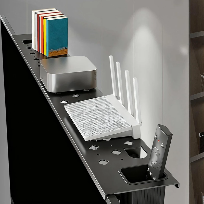 TV Top Storage Shelf Hollowout Design Easy to Install 180° Adjustable Steel Monitors Rack Storage Stand for Cable Box Retail
TV Top Storage Shelf Hollowout Design Easy to Install 180° Adjustable Steel Monitors Rack Storage Stand for Cable Box Retail