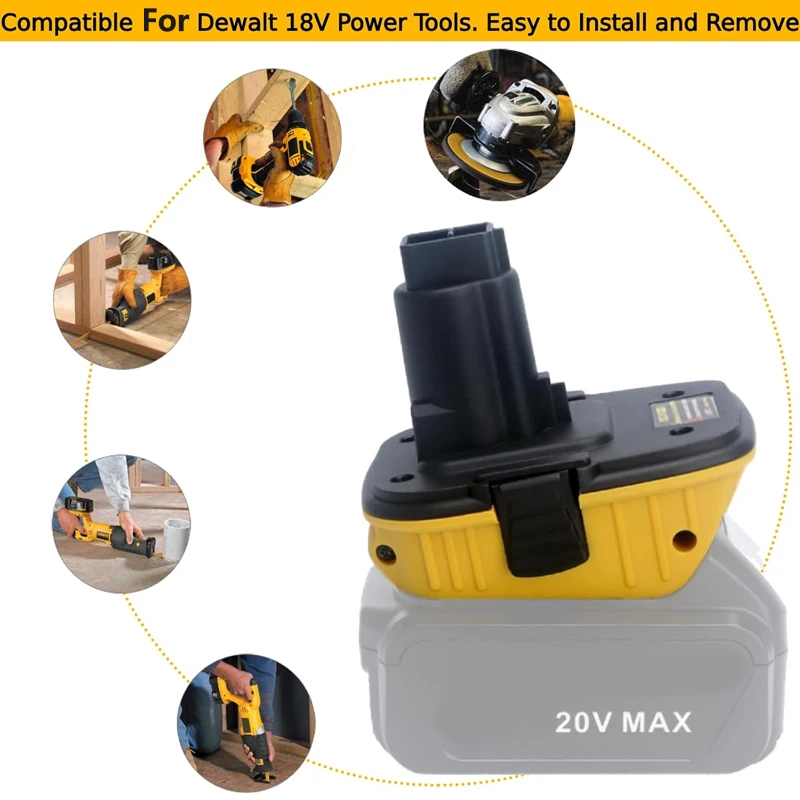 DCA1820 Battery Adapter Converter for DEWALT 18V Tools Convert to for Dewalt 20V Lithium Battery DCB204 DCB205 Power Function
DCA1820 Battery Adapter Converter for DEWALT 18V Tools Convert to for Dewalt 20V Lithium Battery DCB204 DCB205 Power Function