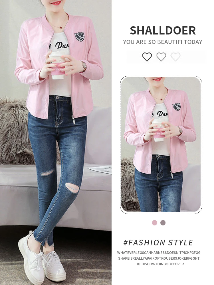 Women's Baseball Jacket Short Style Korean Hong Kong Style Slim Fit Spring Autumn Outerwear Casual Windproof Zipper Closure
Women's Baseball Jacket Short Style Korean Hong Kong Style Slim Fit Spring Autumn Outerwear Casual Windproof Zipper Closure