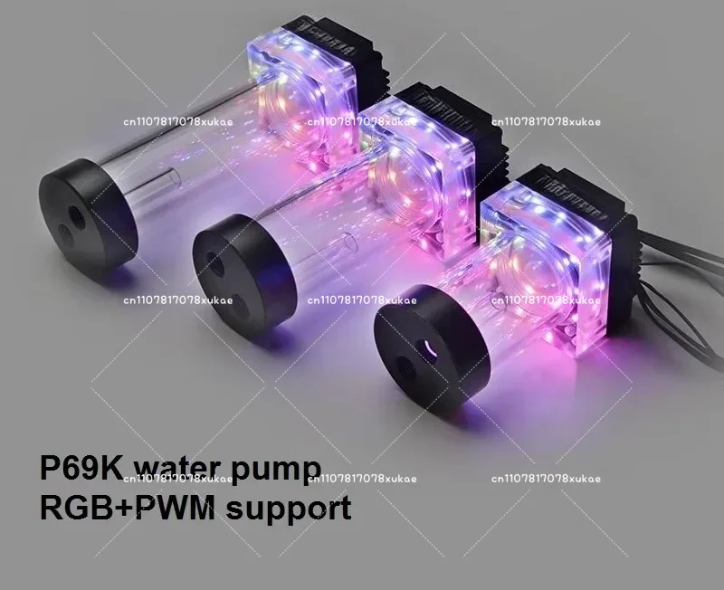 PC Water Cooling Pump P69K PWM Pump with Water Tank RGB Lights DC 12V Black Armour Pump for Liquid Cooling System
PC Water Cooling Pump P69K PWM Pump with Water Tank RGB Lights DC 12V Black Armour Pump for Liquid Cooling System