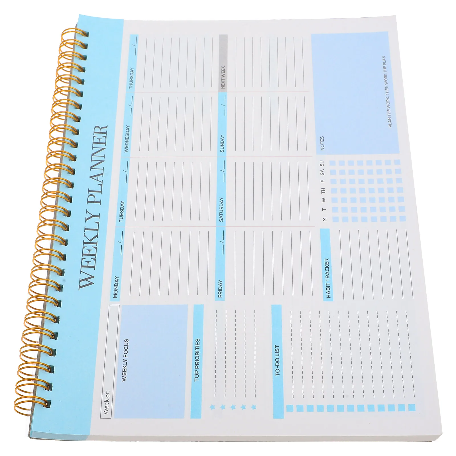 Undated Weekly Planner Notebook Robust Paper Cover Double Wire Binding for Work Calendar College Students Task
Undated Weekly Planner Notebook Robust Paper Cover Double Wire Binding for Work Calendar College Students Task