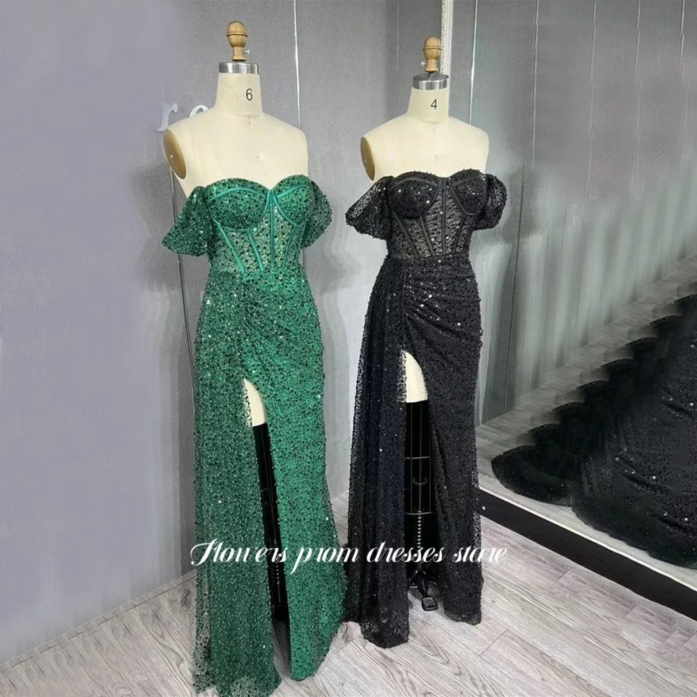 Flowers Off Shoulder Party Dress Glitter Evening Dress A Line Sequin Party Dress High Slit Prom for Women Vestidos Customized
Flowers Off Shoulder Party Dress Glitter Evening Dress A Line Sequin Party Dress High Slit Prom for Women Vestidos Customized