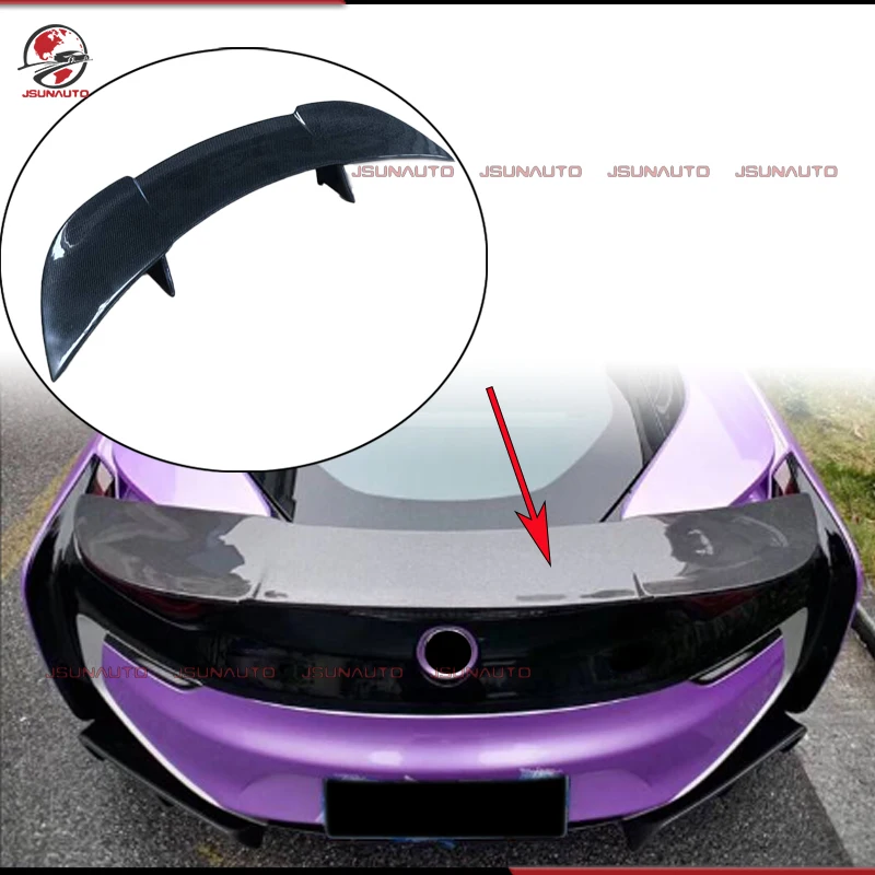 Rear Wing For BMW I8 JS Style Carbon Fiber Rear Spoiler Premium Auto Rear Trunk Lip For i8 External Accessories Car Trims
Rear Wing For BMW I8 JS Style Carbon Fiber Rear Spoiler Premium Auto Rear Trunk Lip For i8 External Accessories Car Trims