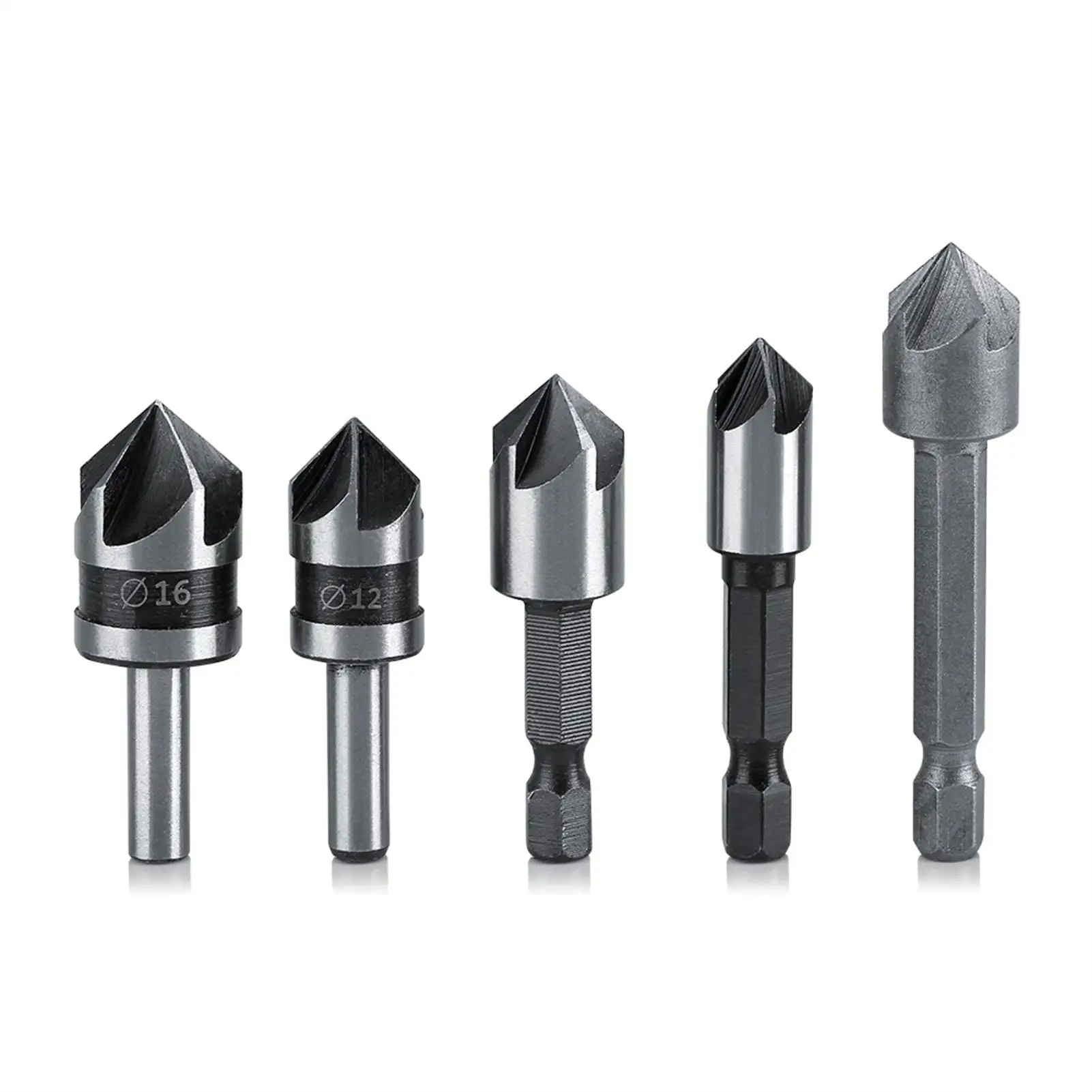 High Speed Steel Drill Set 5 Flute Countersink Drill Bits for Woodworking Chamfering Cutter 5pcs
High Speed Steel Drill Set 5 Flute Countersink Drill Bits for Woodworking Chamfering Cutter 5pcs