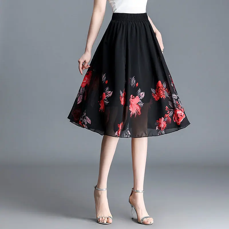 Summer Fashion Printing Oversized Chiffon Elastic Waist A-line Skirt Women Clothing Office Lady Floral High Waist Thin Skirt
Summer Fashion Printing Oversized Chiffon Elastic Waist A-line Skirt Women Clothing Office Lady Floral High Waist Thin Skirt