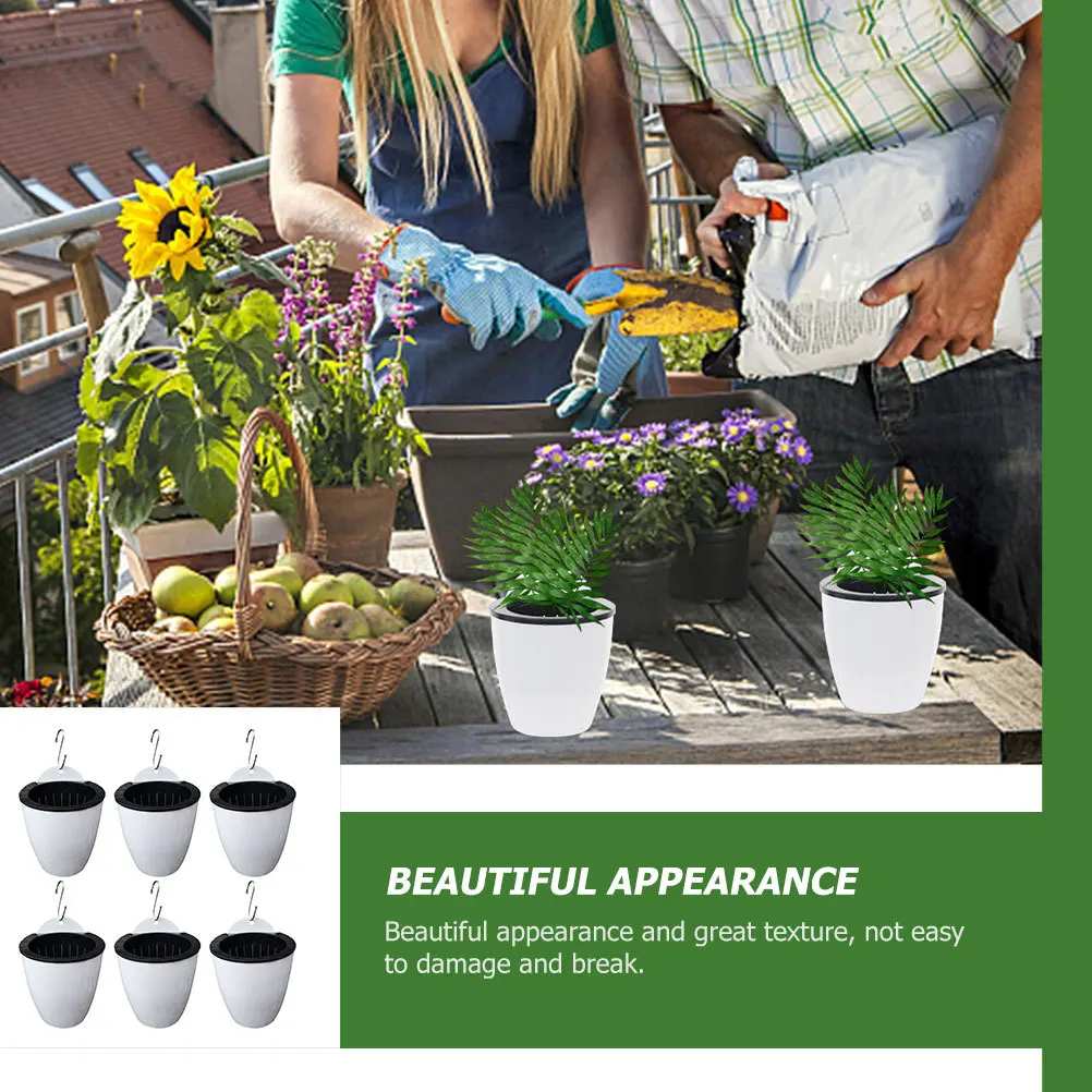 6 комплектов настенных пластиковых горшков для растений, подвесные контейнеры для цветов, самополивающиеся гидропонные горшки для балкона, сада, дома
6 комплектов настенных пластиковых горшков для растений, подвесные контейнеры для цветов, самополивающиеся гидропонные горшки для балкона, сада, дома