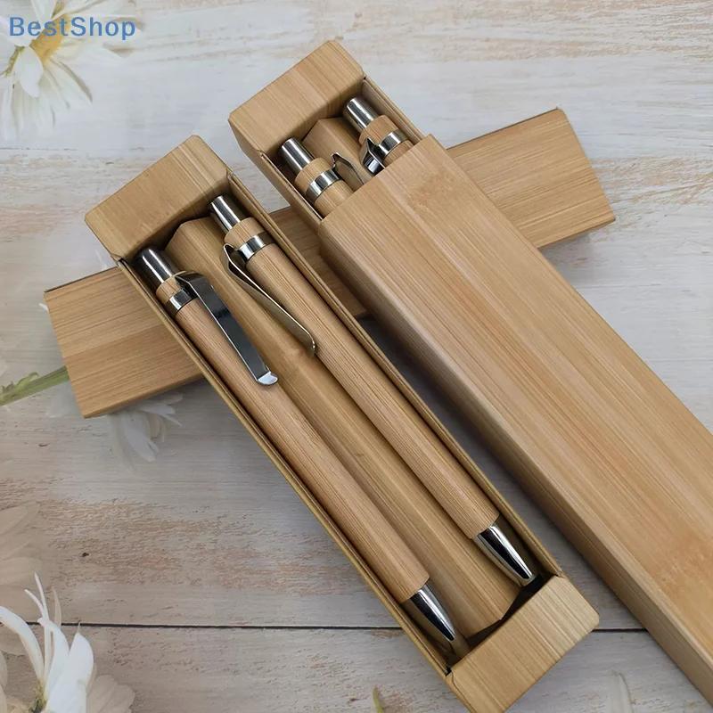♥Eco-Friendly Bamboo Pen Set with Gift Box - Retractable Ballpoint Pens for Office/Stationery (Natural Wooden Style)
♥Eco-Friendly Bamboo Pen Set with Gift Box - Retractable Ballpoint Pens for Office/Stationery (Natural Wooden Style)