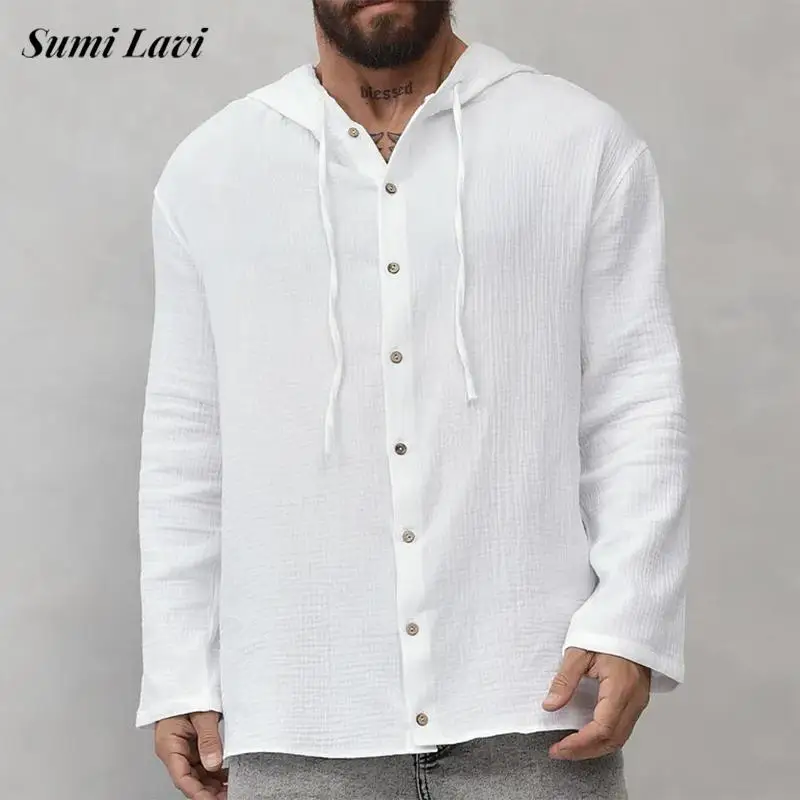 Vintage Mens Solid Color Loose Hooded Shirt Tops Spring Summer New Casual Long Sleeve Shirts Men Fashion Button-up Cardigan Tops
Vintage Mens Solid Color Loose Hooded Shirt Tops Spring Summer New Casual Long Sleeve Shirts Men Fashion Button-up Cardigan Tops