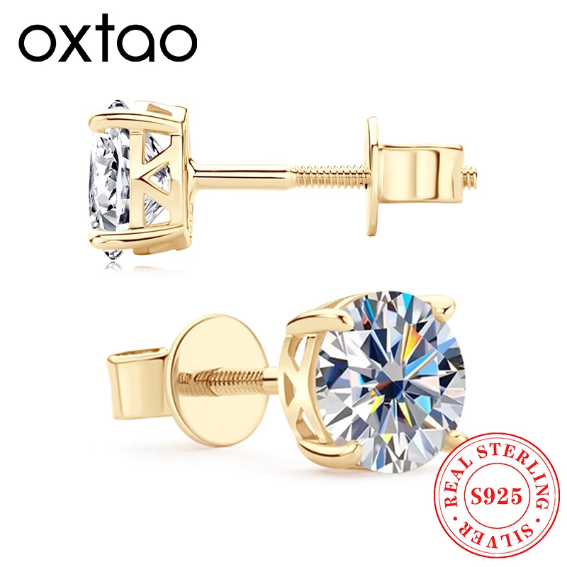 OXTAO D Color 6mm Moissanite Stud Earring 10K Yellow Gold Classic Simple Four Claw Earrings Female Anniversary Jewelry Gift
OXTAO D Color 6mm Moissanite Stud Earring 10K Yellow Gold Classic Simple Four Claw Earrings Female Anniversary Jewelry Gift