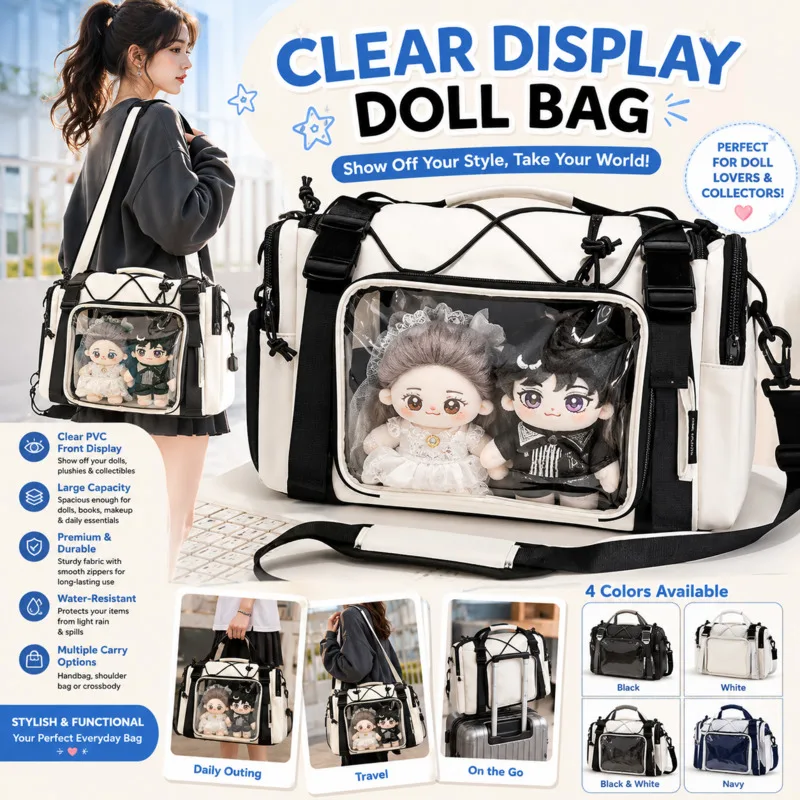 Y2K Multifunctional Ita Bag Transparent Window Waterproof Large Capacity Shoulder Crossbody Bag For Anime Cosplay School Gift
Y2K Multifunctional Ita Bag Transparent Window Waterproof Large Capacity Shoulder Crossbody Bag For Anime Cosplay School Gift