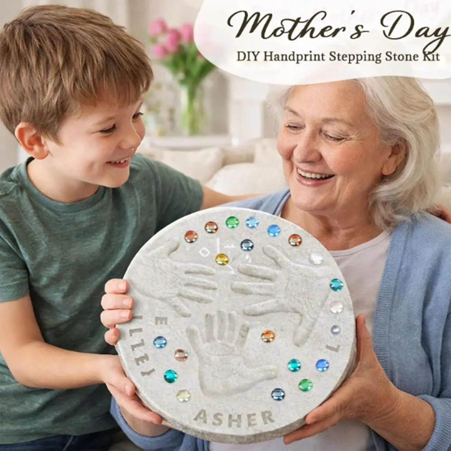 DIY Handprint Stepping Stone Kit for Mothers Day Indoor Outdoor Family Keepsake Gift with 1 Mod 26 Letter Stamps
DIY Handprint Stepping Stone Kit for Mothers Day Indoor Outdoor Family Keepsake Gift with 1 Mod 26 Letter Stamps