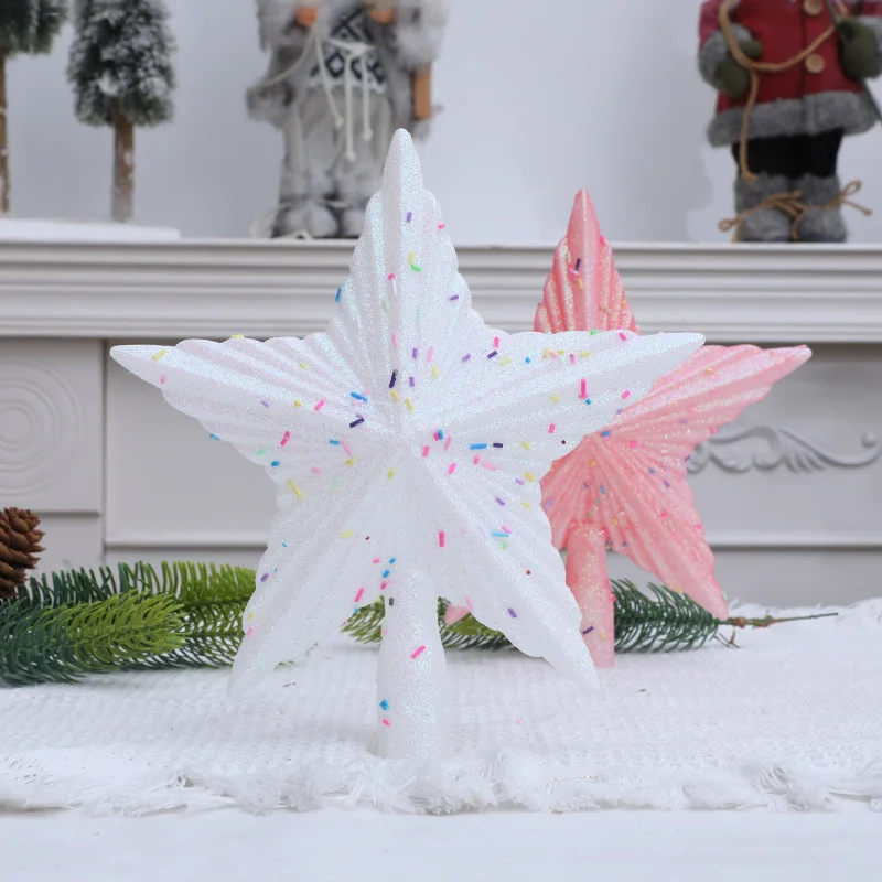 Hot-selling Christmas Tree Top Star Decorations Pink and White Exquisite Five-pointed Star Accessories Holiday Decoration
Hot-selling Christmas Tree Top Star Decorations Pink and White Exquisite Five-pointed Star Accessories Holiday Decoration
