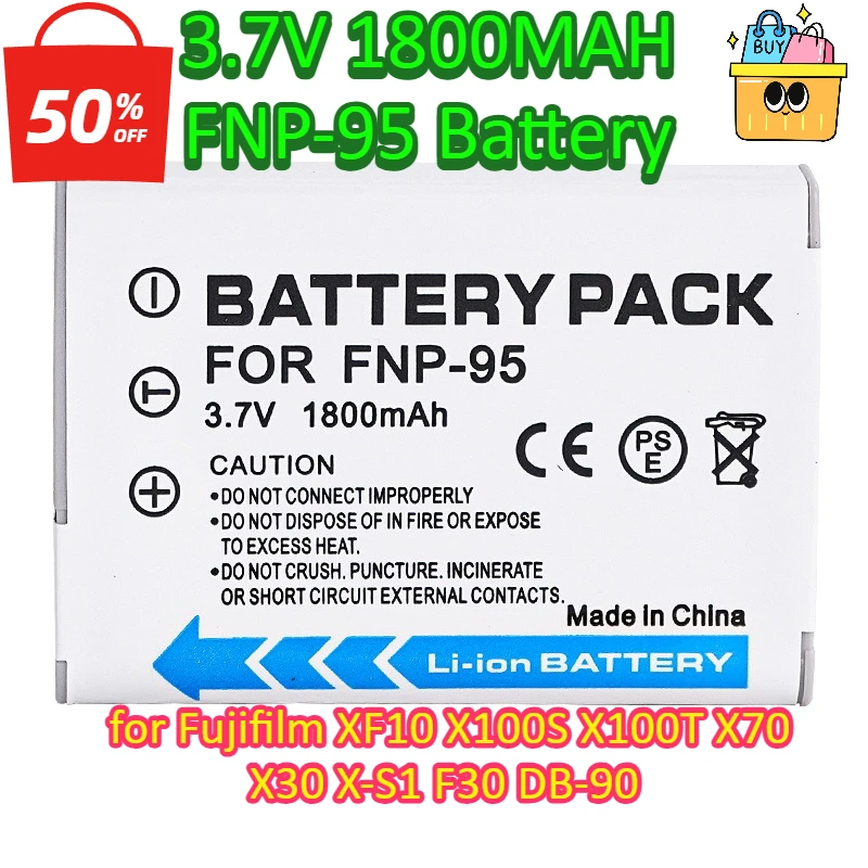 3.7V 1800MAH FNP-95 Battery for Fujifilm XF10 X100S X100T X70 X30 X-S1 F30 DB-90 Camera Batteries
3.7V 1800MAH FNP-95 Battery for Fujifilm XF10 X100S X100T X70 X30 X-S1 F30 DB-90 Camera Batteries