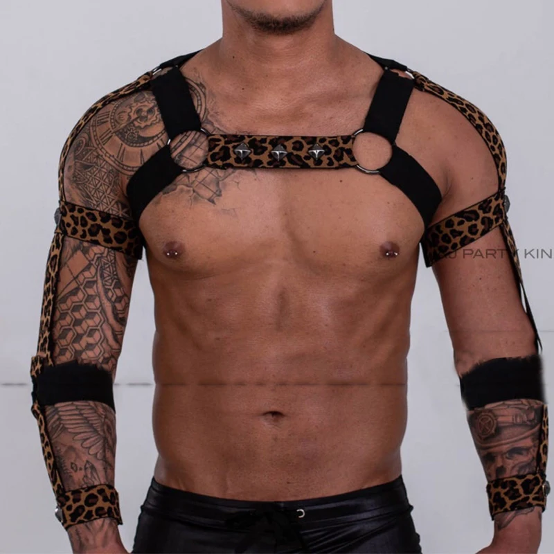 Leopard Men Elastic Shoulder Harness Hollow Straps Chest Strap Burning Man Stage Accessories Fitness Straps Clubwear XS3352
Leopard Men Elastic Shoulder Harness Hollow Straps Chest Strap Burning Man Stage Accessories Fitness Straps Clubwear XS3352