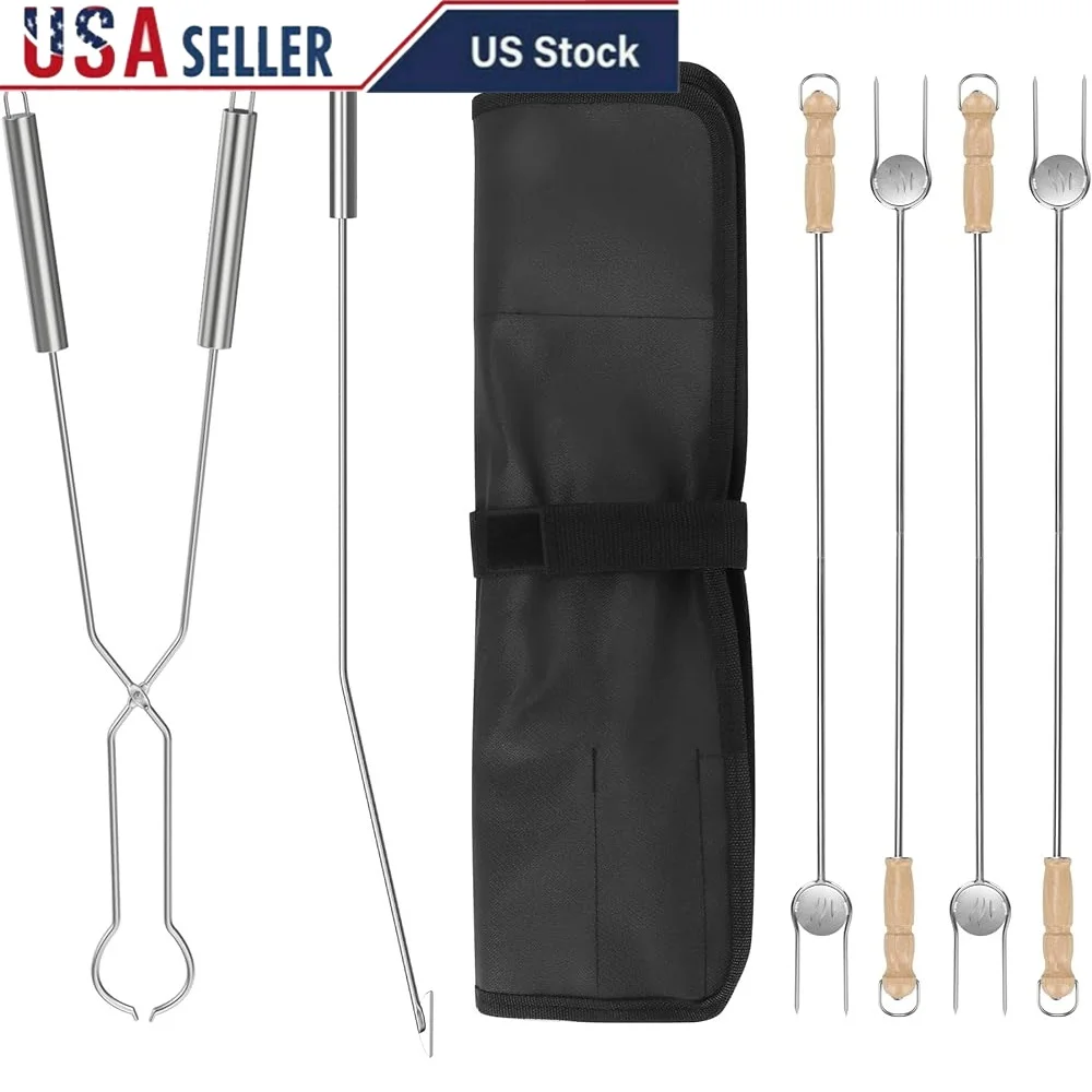 Stainless Steel Fire Pit Tool Kit with Log Poker Tongs Marshmallow Skewers Outdoor Fire Pits Camping Backyard Use
Stainless Steel Fire Pit Tool Kit with Log Poker Tongs Marshmallow Skewers Outdoor Fire Pits Camping Backyard Use