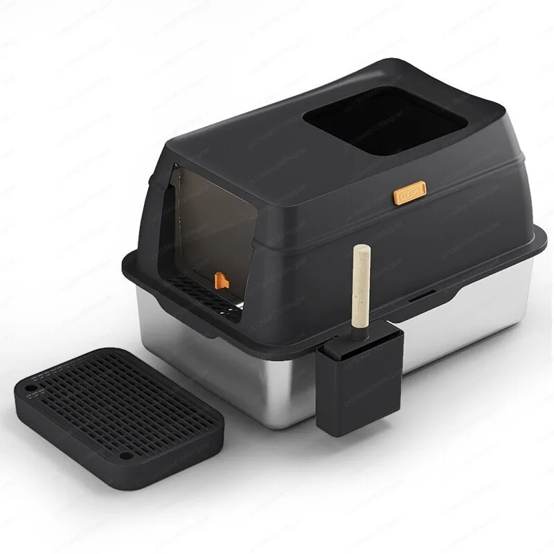 Stainless steel cat litter box fully enclosed top-entry oversized fully enclosed splash-proof cat toilet
Stainless steel cat litter box fully enclosed top-entry oversized fully enclosed splash-proof cat toilet