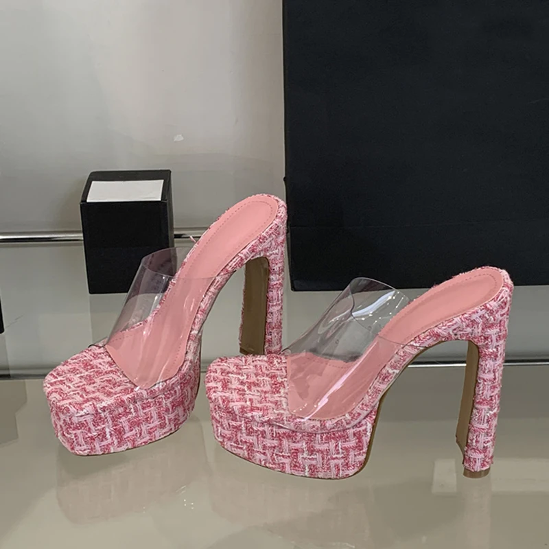 Liyke Sweet Style, розовые современные тапочки на высоком каблуке, женские сандалии на платформе, пикантные вечерние прозрачные туфли с круглым носком, размер 35-40
Liyke Sweet Style, розовые современные тапочки на высоком каблуке, женские сандалии на платформе, пикантные вечерние прозрачные туфли с круглым носком, размер 35-40