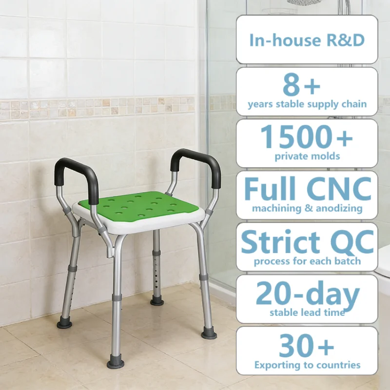 Simplywalk Aluminum Alloy 200KG Bath Shower Chair Non-skid Feet Shower Room Handicap People UKCA Private Label Service
Simplywalk Aluminum Alloy 200KG Bath Shower Chair Non-skid Feet Shower Room Handicap People UKCA Private Label Service