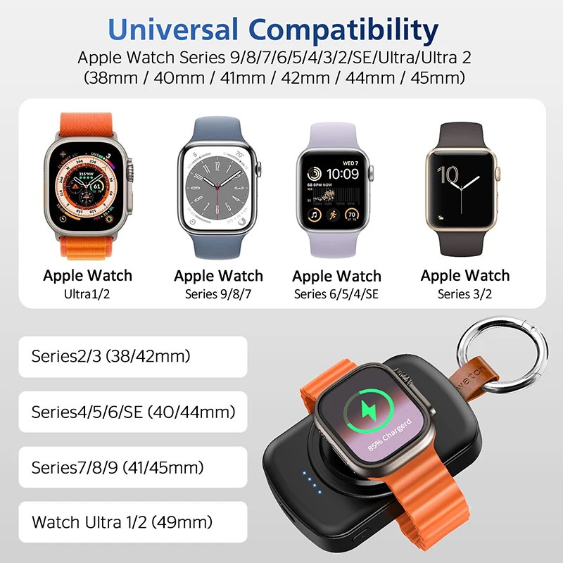 Portable Magnetic Watch Charger 1800mAh Wireless Charger Fast Charger for Samsung Galaxy Watches for Apple Watch
Portable Magnetic Watch Charger 1800mAh Wireless Charger Fast Charger for Samsung Galaxy Watches for Apple Watch