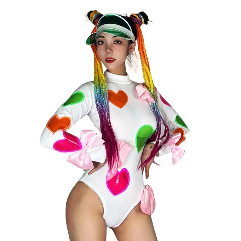 Sexy Bar Stage Heart Print Bodysuit Hat Outfit Female Jazz Dance Team Performance Leotard Party Festival Rave Show DS Costume
Sexy Bar Stage Heart Print Bodysuit Hat Outfit Female Jazz Dance Team Performance Leotard Party Festival Rave Show DS Costume