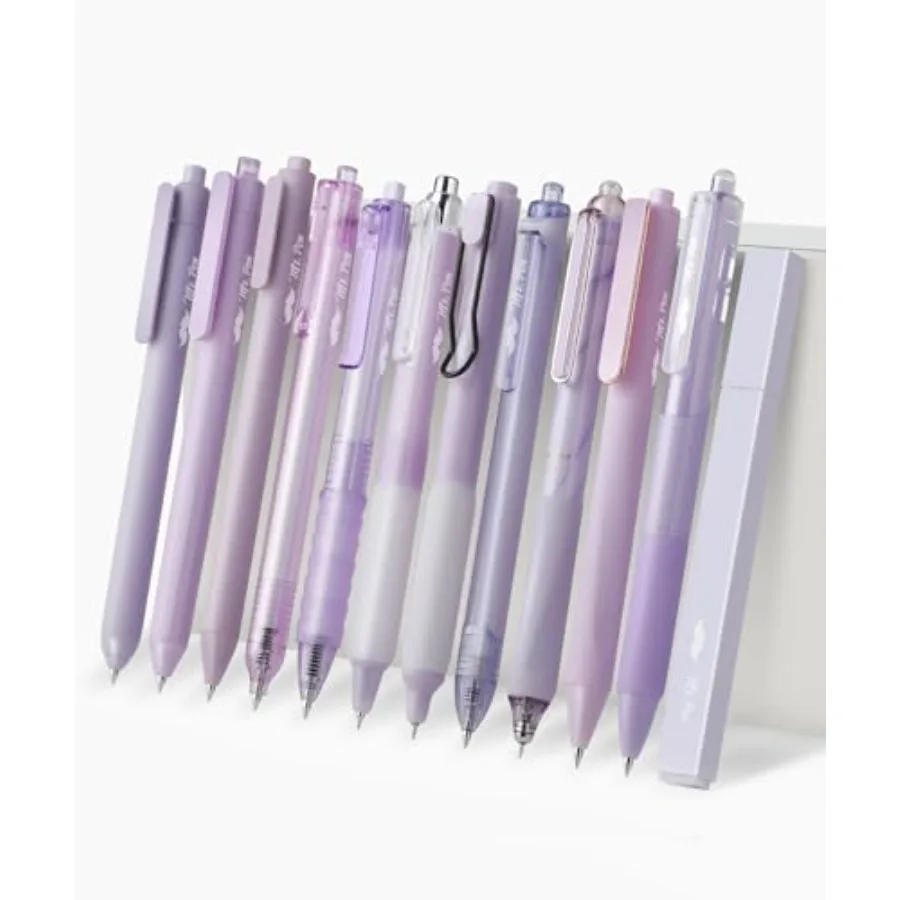- Purple Gel Pens Set, 12 Pack Black Ink Cute Writing Pens with 1 Aesthetic Highlighter, 0.5 mm, Smooth Gel Pens for Journaling
- Purple Gel Pens Set, 12 Pack Black Ink Cute Writing Pens with 1 Aesthetic Highlighter, 0.5 mm, Smooth Gel Pens for Journaling