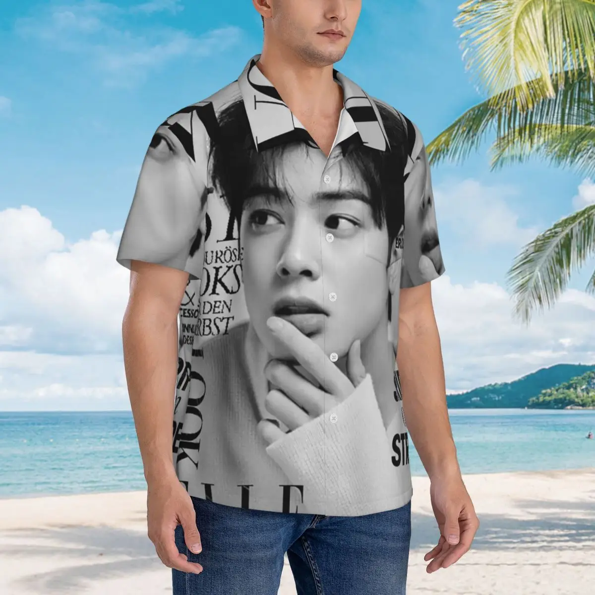 Cha EunWoo Kpop Astro Hawaiian Shirts Fashion Men Short Sleeve Shirt for Summer Beach Men's Lapel Tops
Cha EunWoo Kpop Astro Hawaiian Shirts Fashion Men Short Sleeve Shirt for Summer Beach Men's Lapel Tops