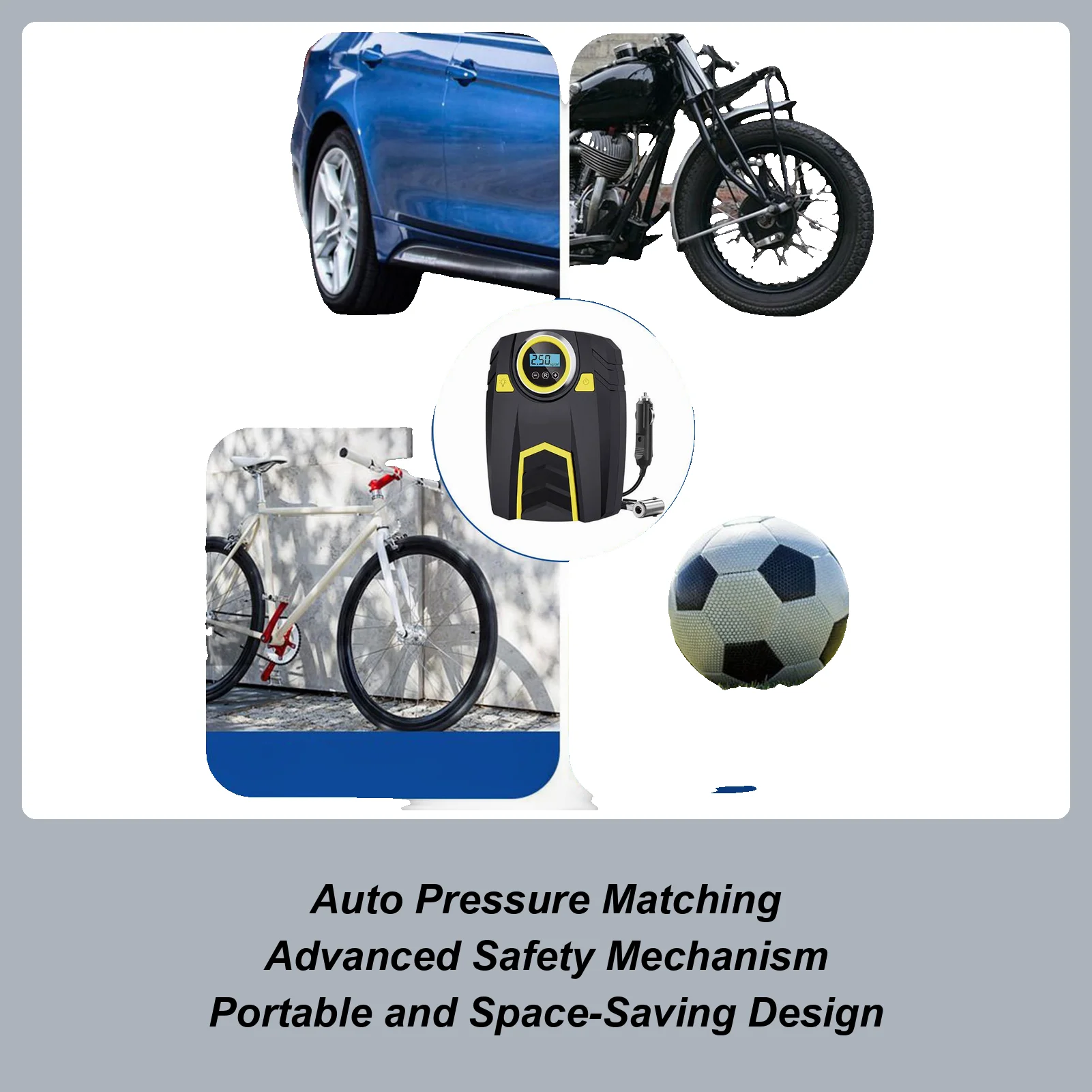 12 В автомобильный воздушный компрессор, цифровой насос для накачивания шин, светодиодная лампа, компрессор для шин, насос для автомобиля, мотоцикла 
12 В автомобильный воздушный компрессор, цифровой насос для накачивания шин, светодиодная лампа, компрессор для шин, насос для автомобиля, мотоцикла