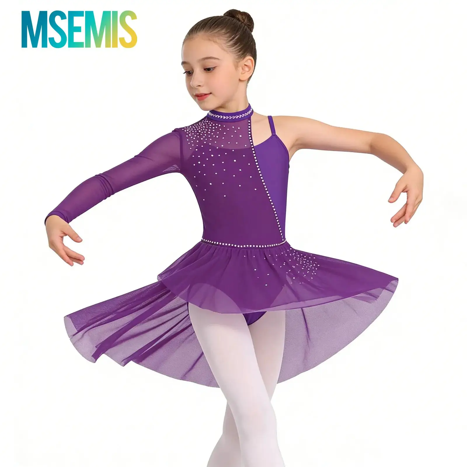 Kids Girls Glitter Mesh Ballet Leotards Lyrical Dance Dress Contemporary Performance Wear One Shoulder Mesh Irregular Hem Dress
Kids Girls Glitter Mesh Ballet Leotards Lyrical Dance Dress Contemporary Performance Wear One Shoulder Mesh Irregular Hem Dress