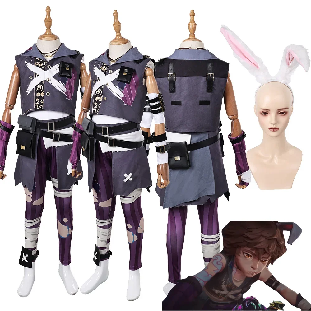 Arcane Isha Cosplay Uniform Costume Bunny Ears Headband Game LOL Graffiti Clothing Kids Children Halloween Carnival Party Suit
Arcane Isha Cosplay Uniform Costume Bunny Ears Headband Game LOL Graffiti Clothing Kids Children Halloween Carnival Party Suit