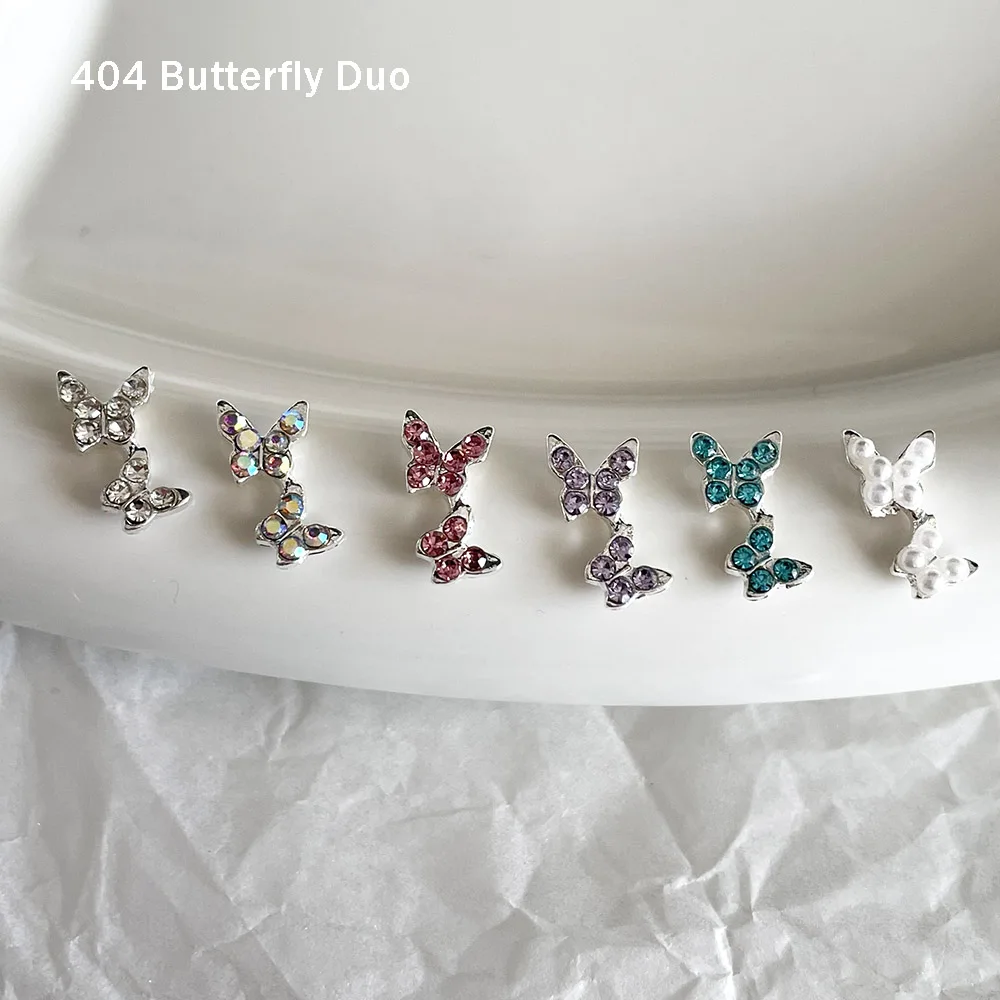 -Butterfly Duo- Mix Chrome Silver Butterfly Charms Glassy AB White Pink Purple Blue Diamonds Pearl Metallic Alloy Jewelry 404art
-Butterfly Duo- Mix Chrome Silver Butterfly Charms Glassy AB White Pink Purple Blue Diamonds Pearl Metallic Alloy Jewelry 404art
