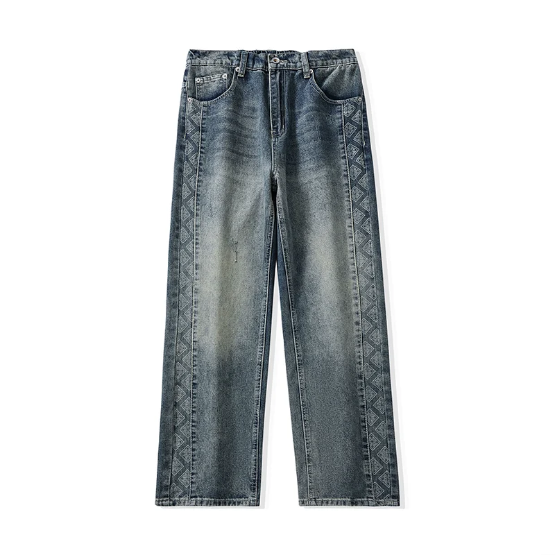 Loose Men's Denim Jeans Casual Straight Leg Pants Fashionable Watermark Pattern Blue Design Spring Autumn New Arrival
Loose Men's Denim Jeans Casual Straight Leg Pants Fashionable Watermark Pattern Blue Design Spring Autumn New Arrival