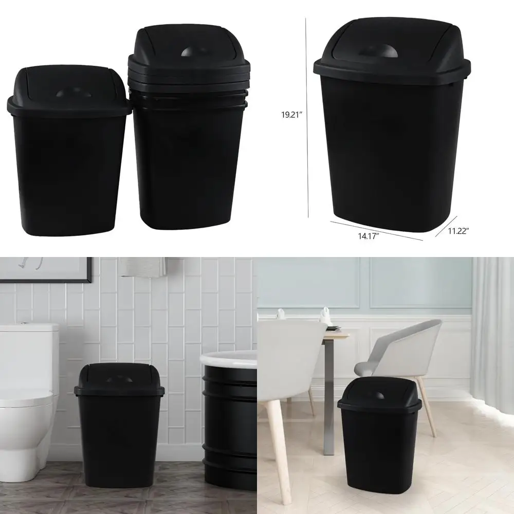 4-Pack 8-Gallon Medium Plastic Swing-Top Trash Cans with Lids, Ideal for Bathroom and Kitchen Waste Management
4-Pack 8-Gallon Medium Plastic Swing-Top Trash Cans with Lids, Ideal for Bathroom and Kitchen Waste Management