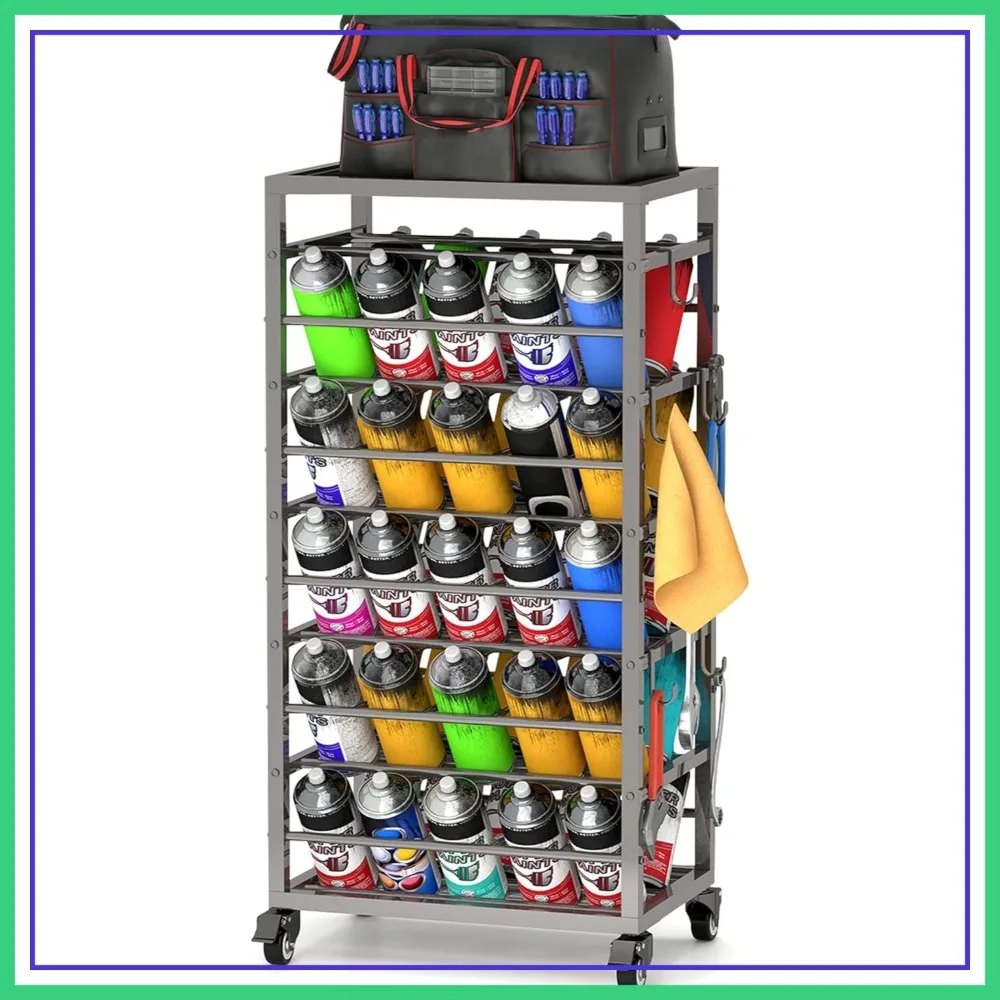 50 Can Spray Paint Storage Rack, Metal Aerosol Cart, Rolling Spray Bottle Holder, Garage Paint Organizer
50 Can Spray Paint Storage Rack, Metal Aerosol Cart, Rolling Spray Bottle Holder, Garage Paint Organizer