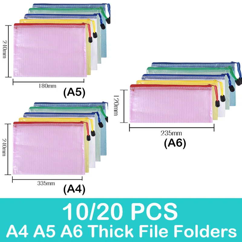 10/20 PCS A4/A5/A6 Mesh Zipper Pouch Document Bag Waterproof Zip File Folders A4 School Office Supplies Stationery Storage Bags
10/20 PCS A4/A5/A6 Mesh Zipper Pouch Document Bag Waterproof Zip File Folders A4 School Office Supplies Stationery Storage Bags