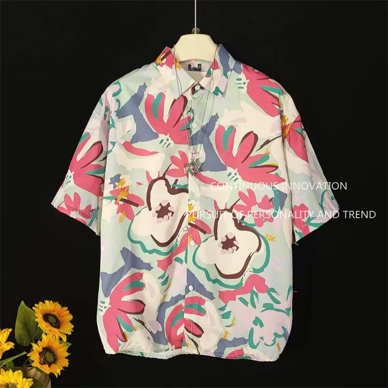 Men's Hong Kong Style Oversized Short Sleeve Shirt Breathable Printed Casual Summer Shirt
Men's Hong Kong Style Oversized Short Sleeve Shirt Breathable Printed Casual Summer Shirt